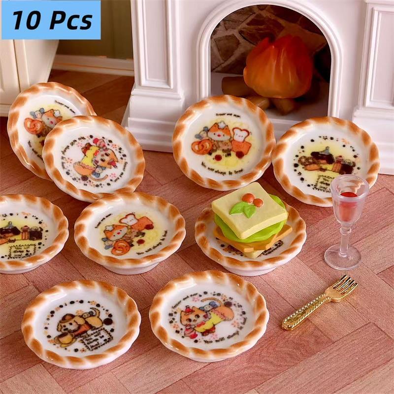 Kids Toys House - 10개 세트 인형집 미니어처 강아지 프린트