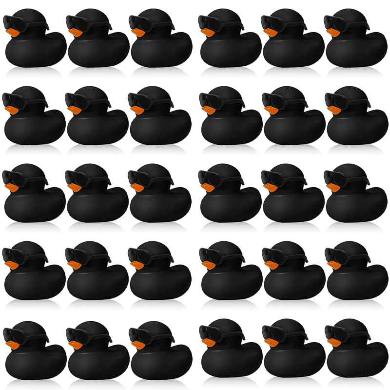 Rubber Duck Bath - 6/12/24/48PC 선글라스 세트와 검은 고무 오리