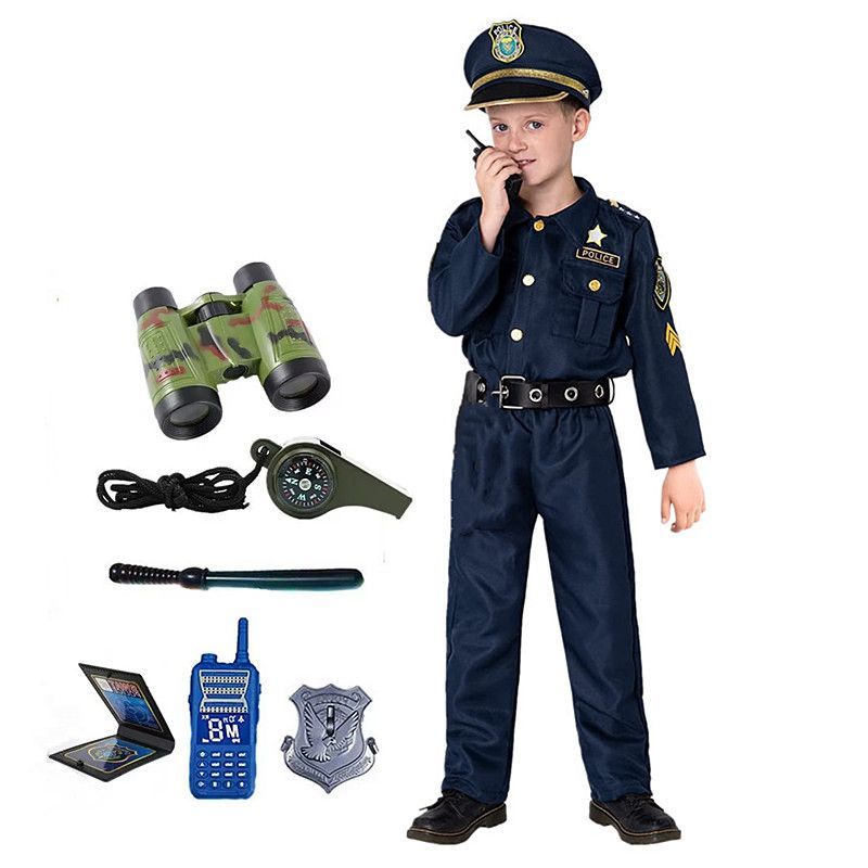 Kids Toys Set - 3-12세 귀여운 미국 어린이 경찰관 의상