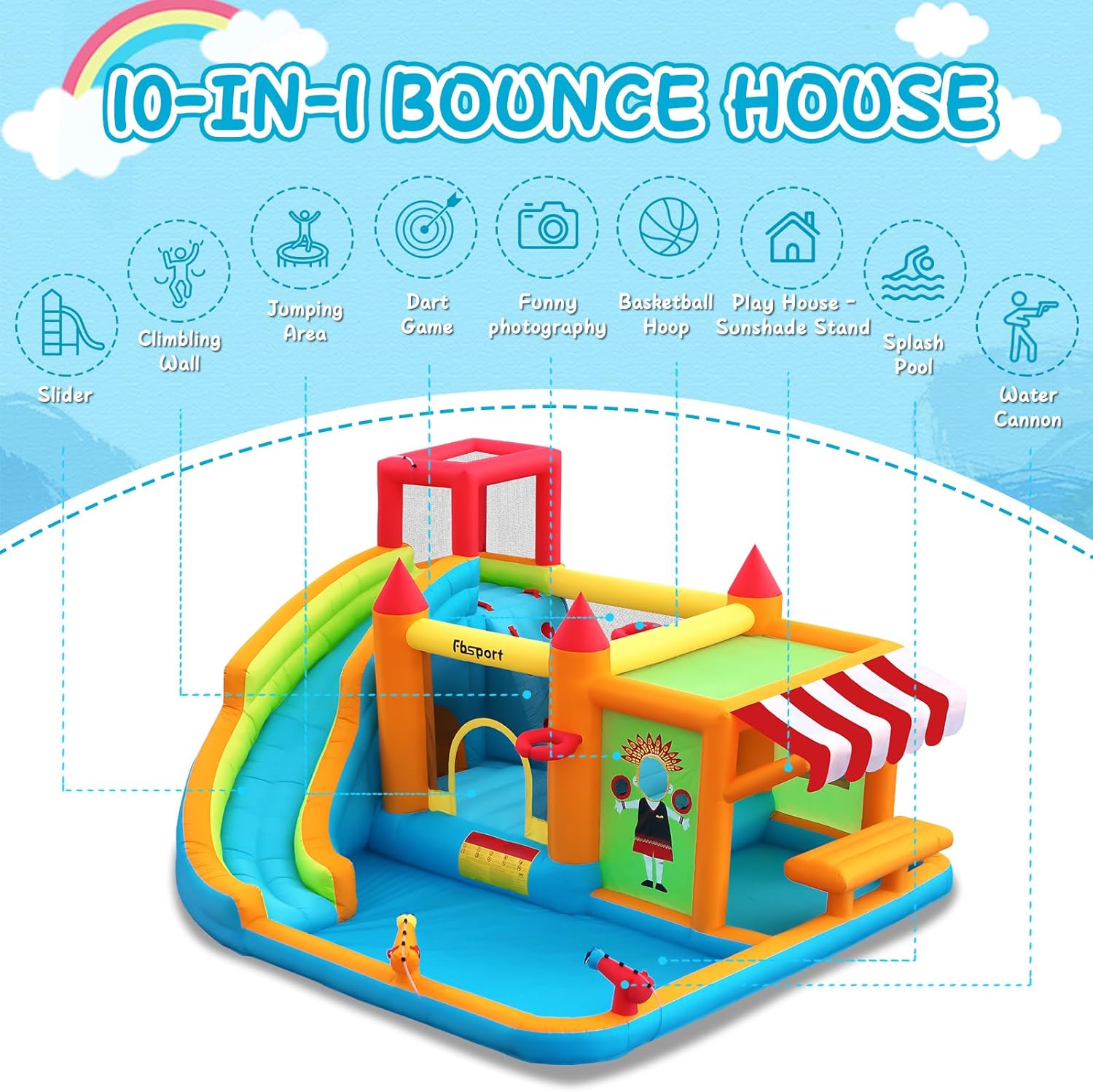 풍선형 바운스 하우스 워터 슬라이드, 어린이용 장난감  - Kids Toys House 리뷰 및 가격