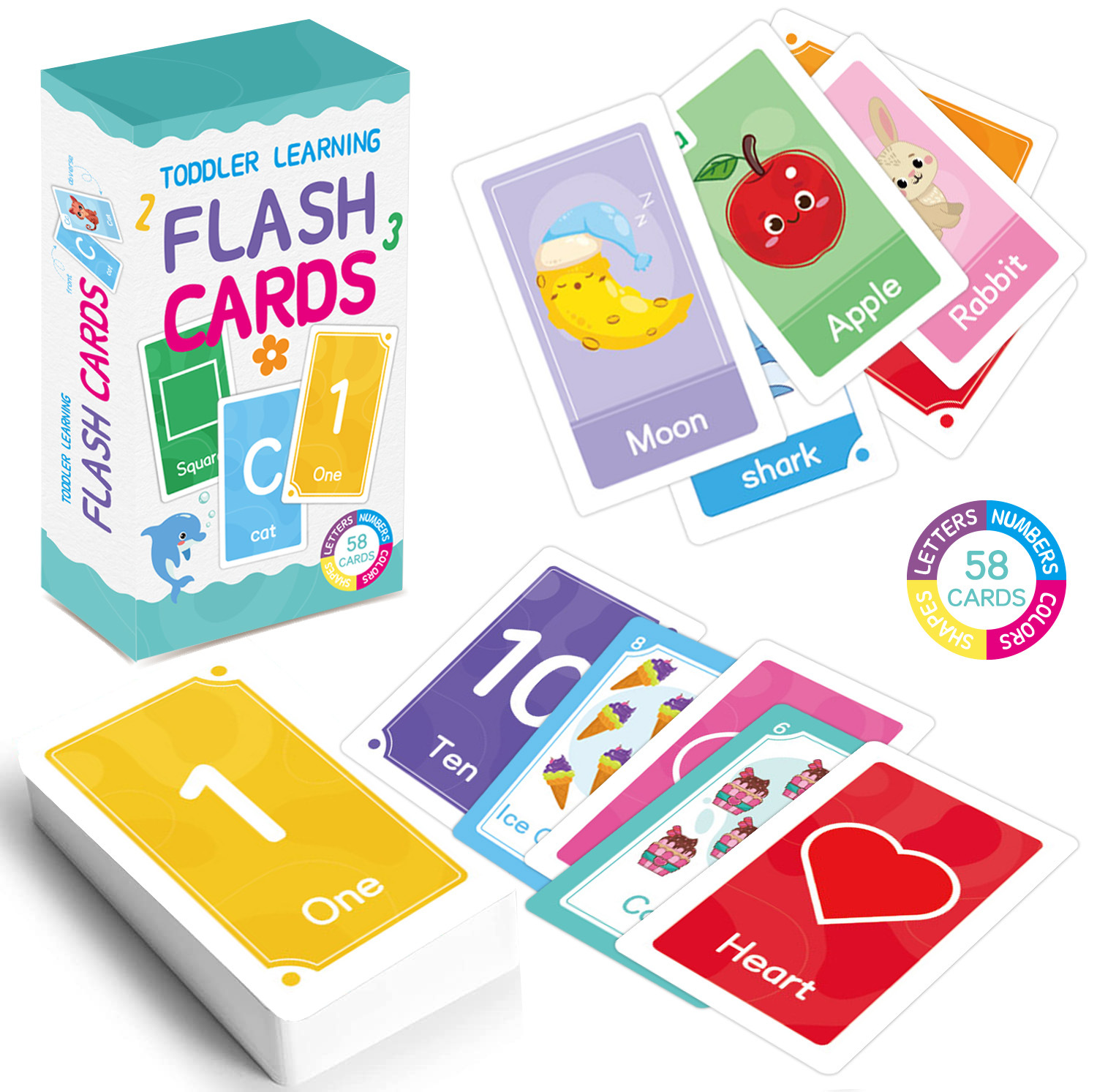 58 Pcs ABC 알파벳 플래시 카드 몬테소리 조기  - Educational Flash Card 리뷰 및 가격