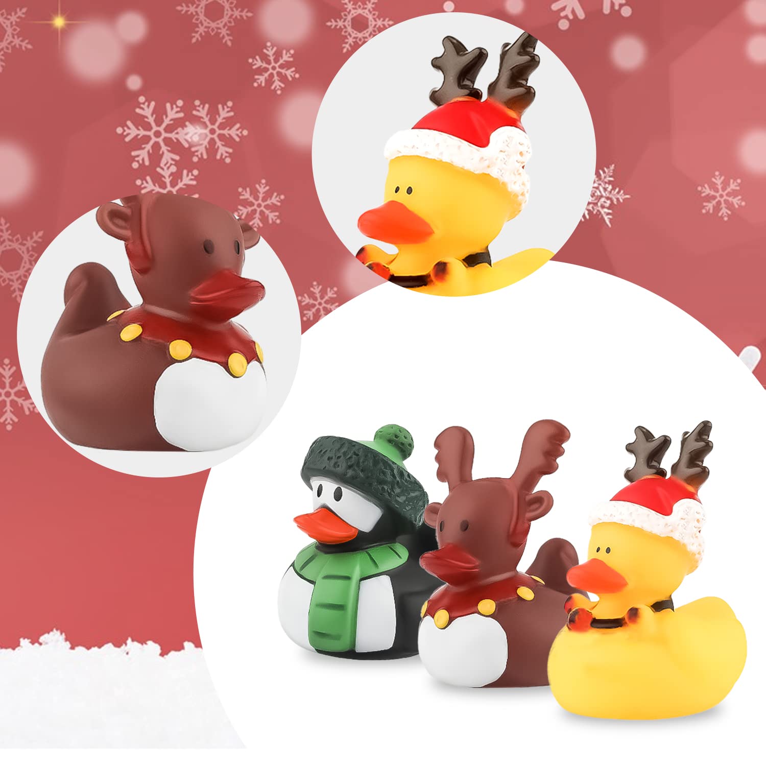 2/6/12PC 크리스마스 고무 오리, 고무 오리 장난 - Rubber Duck Bath 리뷰 및 가격