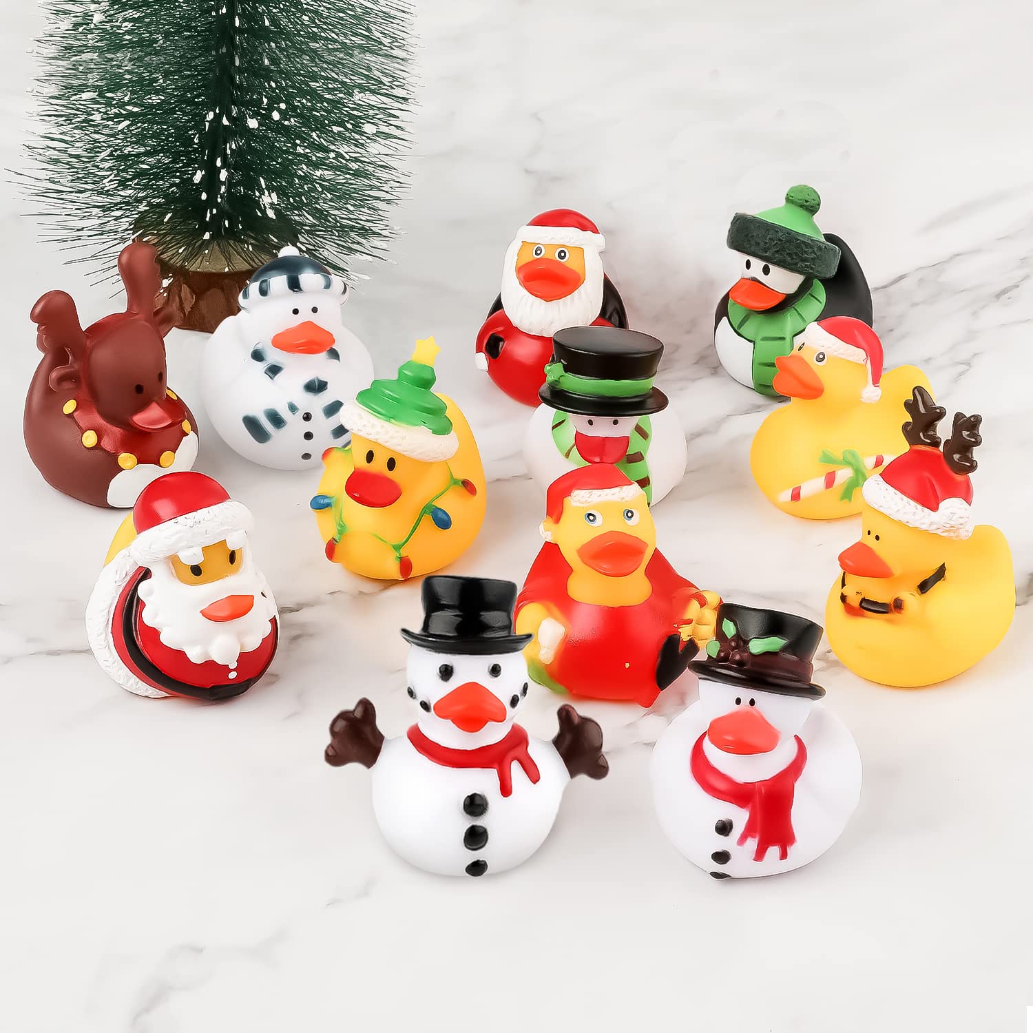 2/6/12PC 크리스마스 고무 오리, 고무 오리 장난 - Rubber Duck Bath 리뷰 및 가격