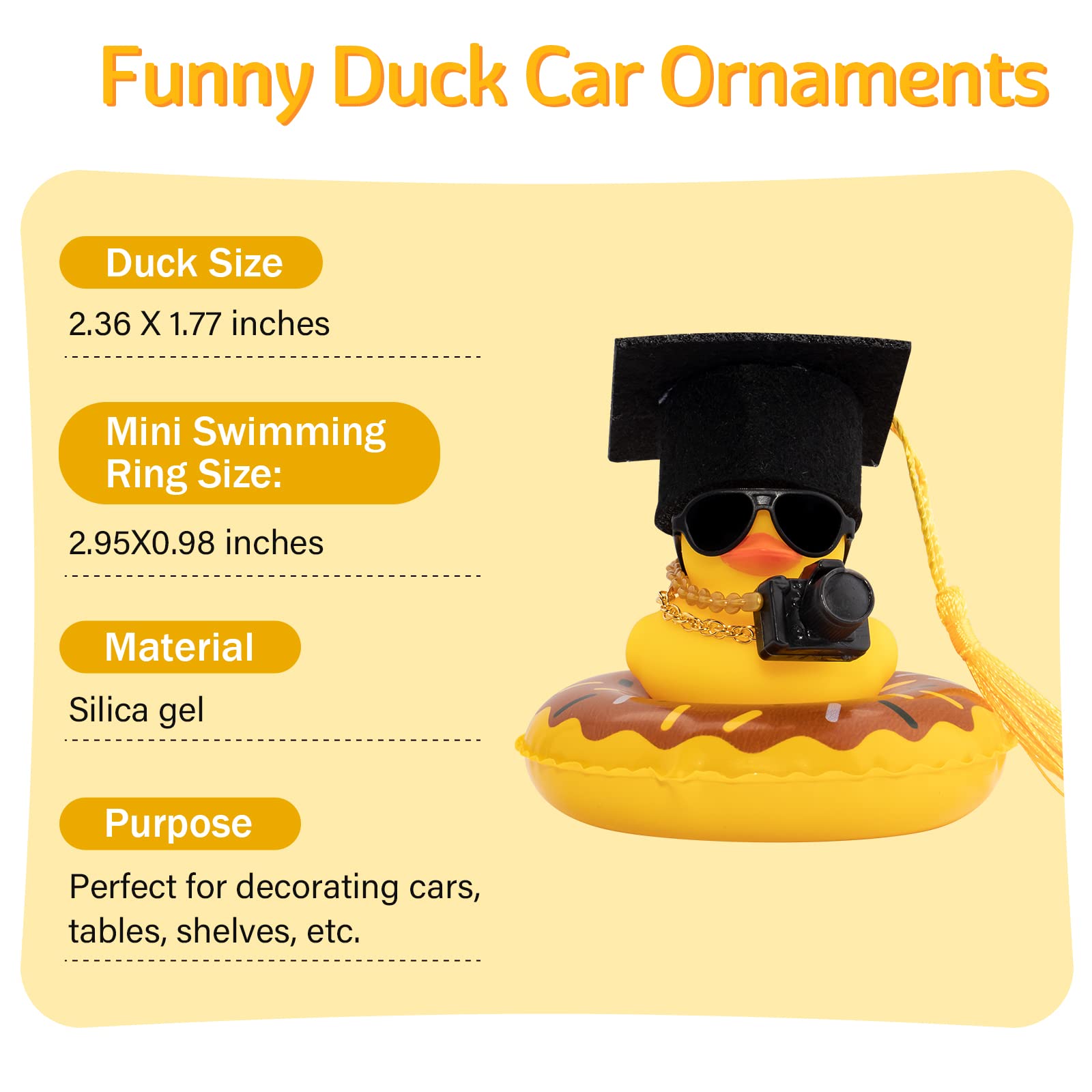 오리 자동차 고무 오리 대시 보드 장식 미니 모자 수영 - Rubber Duck Bath 리뷰 및 가격