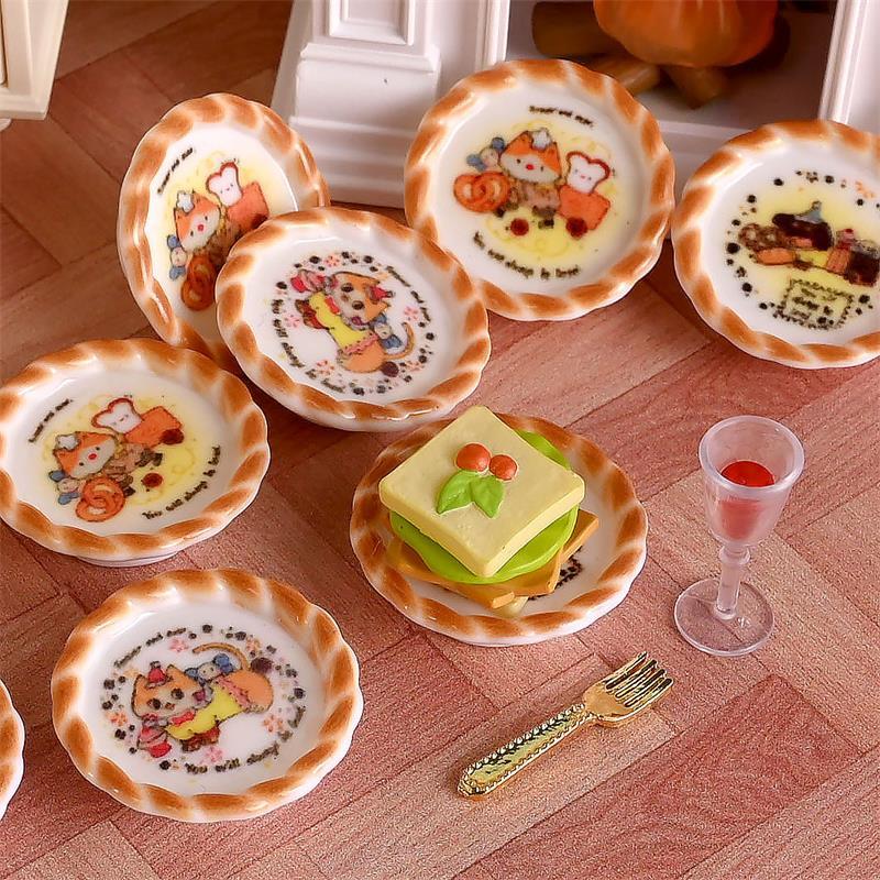 10개 세트 인형집 미니어처 강아지 프린트 빵 팬 모델 - Kids Toys House 리뷰 및 가격