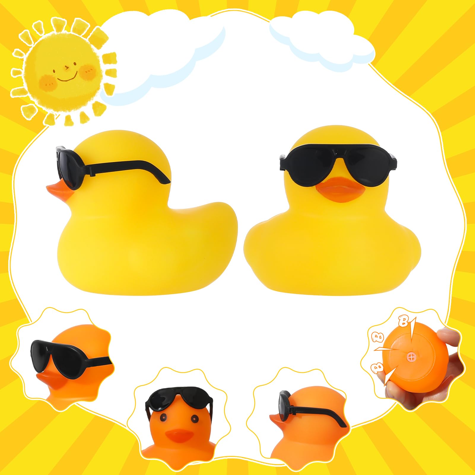 6/12/24/48PC 선글라스 세트와 검은 고무 오리 - Rubber Duck Bath 리뷰 및 가격