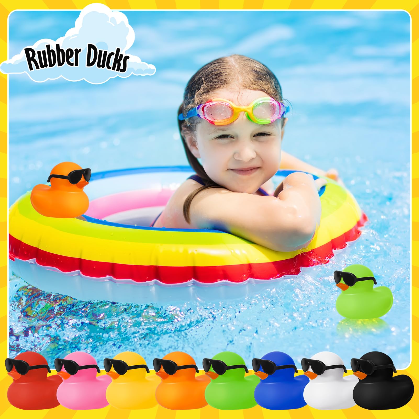 6/12/24/48PC 선글라스 세트와 검은 고무 오리 - Rubber Duck Bath 리뷰 및 가격