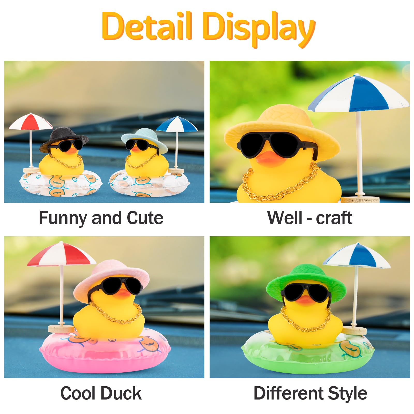 자동차 고무 오리, 대시보드 장식 밀짚 모자를 쓴 자동 - Rubber Duck Bath 리뷰 및 가격