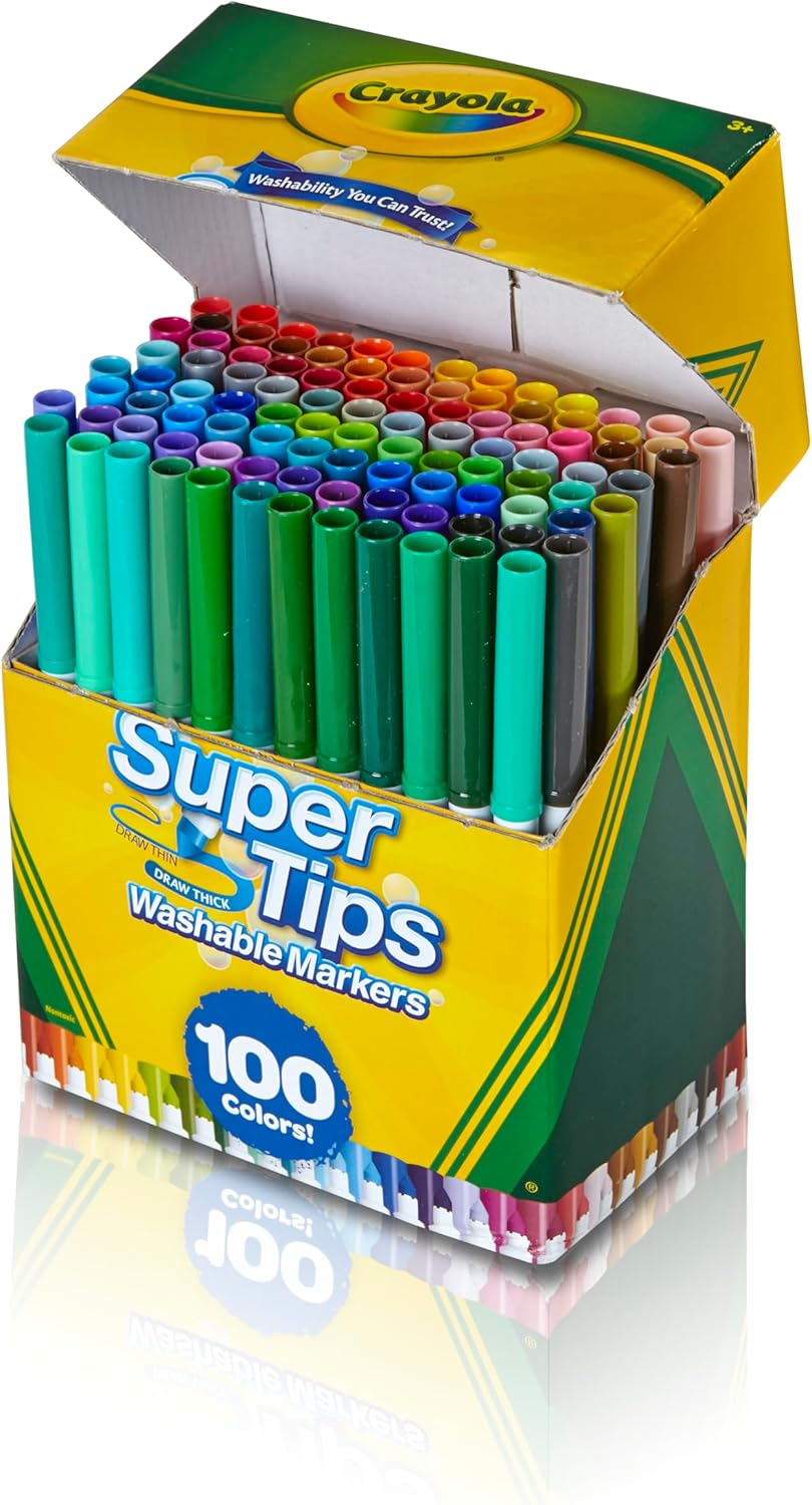 크레욜라 슈퍼 팁스 마커 세트 100색 파인 포인트 워 - Crayola Art Supply 리뷰 및 가격