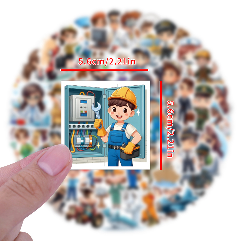 60PCS 경력 직업 스티커 만화 애니메이션 이미지 D - Kids Toys Cartoon Images 리뷰 및 가격