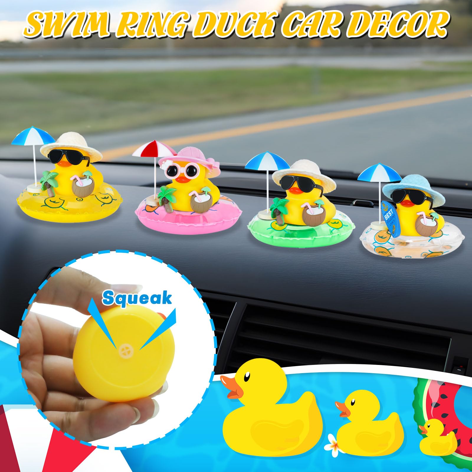 고무 오리 자동차 장식품 삐걱거리는 오리 자동차 대시보 - Rubber Duck Bath 리뷰 및 가격