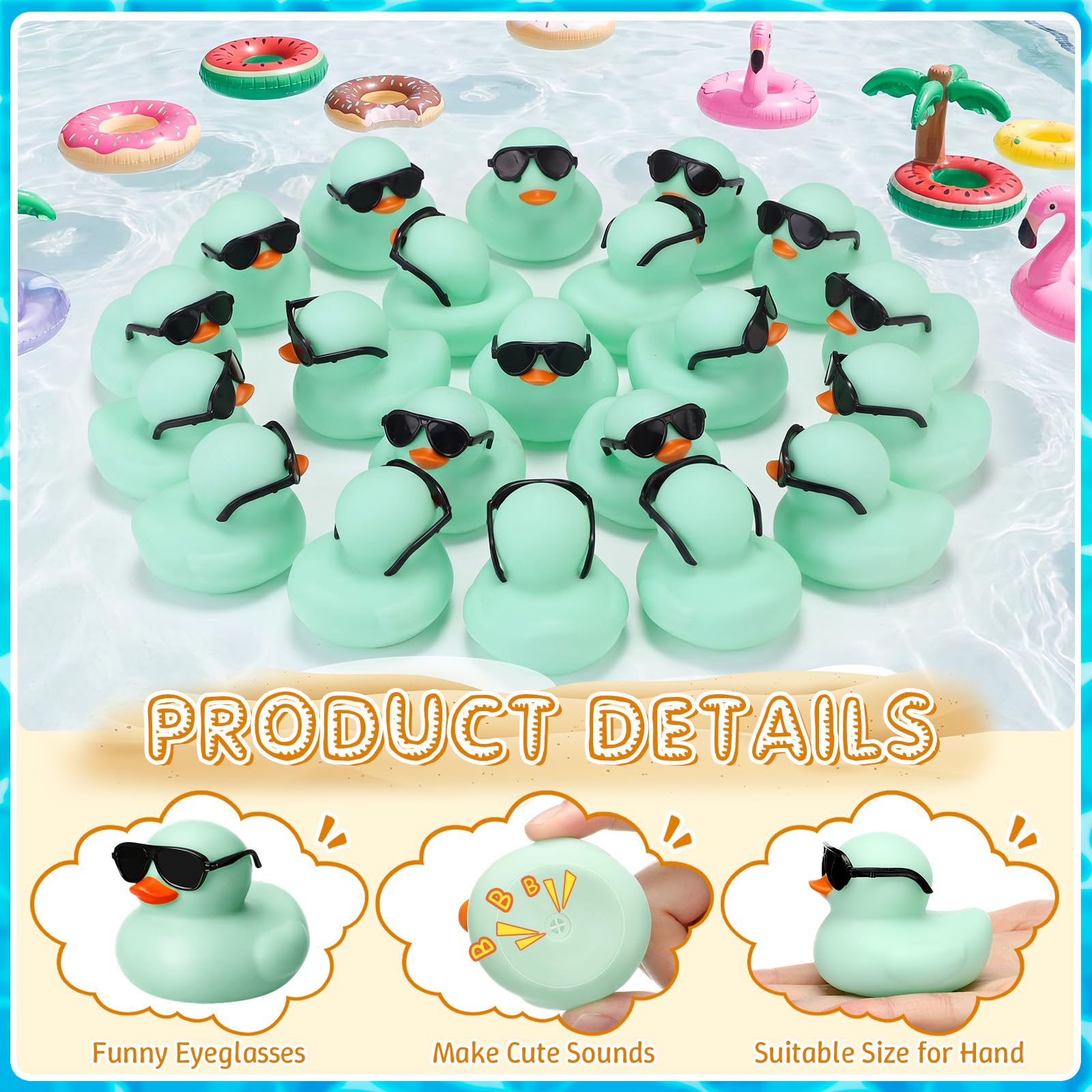 10-100개입 선글라스를 쓴 녹색 미니 고무 오리,  - Rubber Duck Bath 리뷰 및 가격